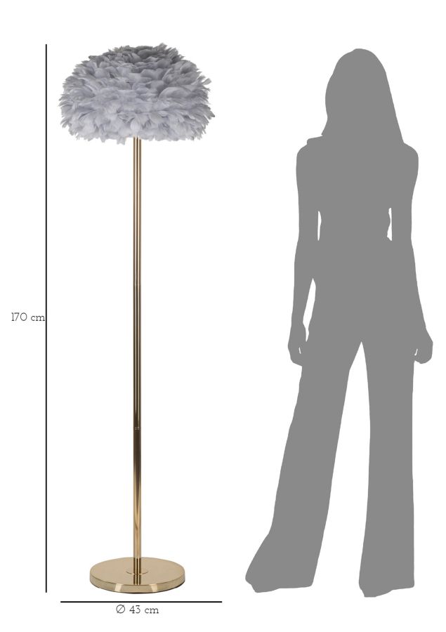 Feathers Slim Szürke Állólámpa Ø 43x170 cm Feathers Slim Szürke Állólámpa Ø 43x170 cm