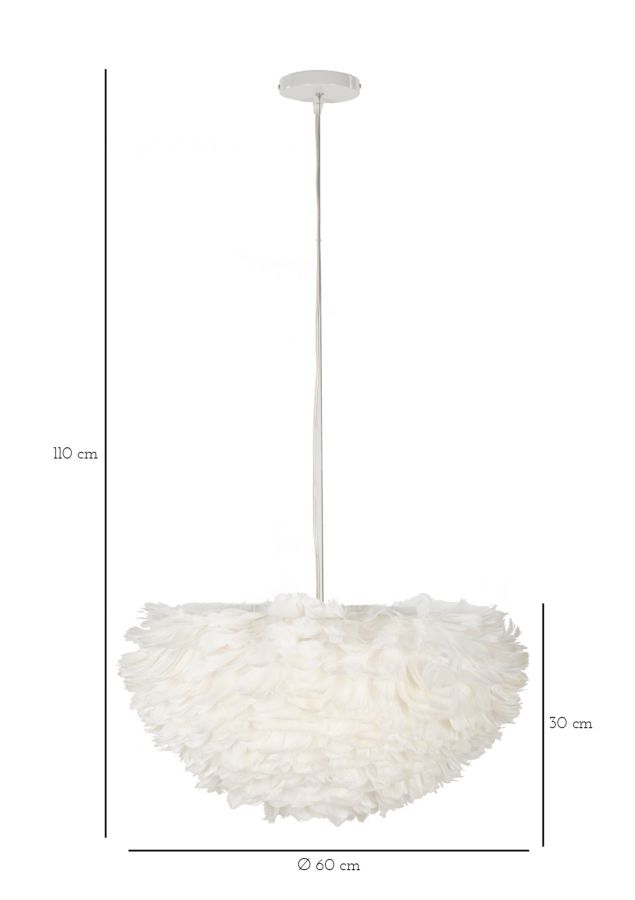 Feather Ø 60x30 Mennyezeti Lámpa (Magasság Kábellel 110 cm) Feather Ø 60x30 Mennyezeti Lámpa (Magasság Kábellel 110 cm)