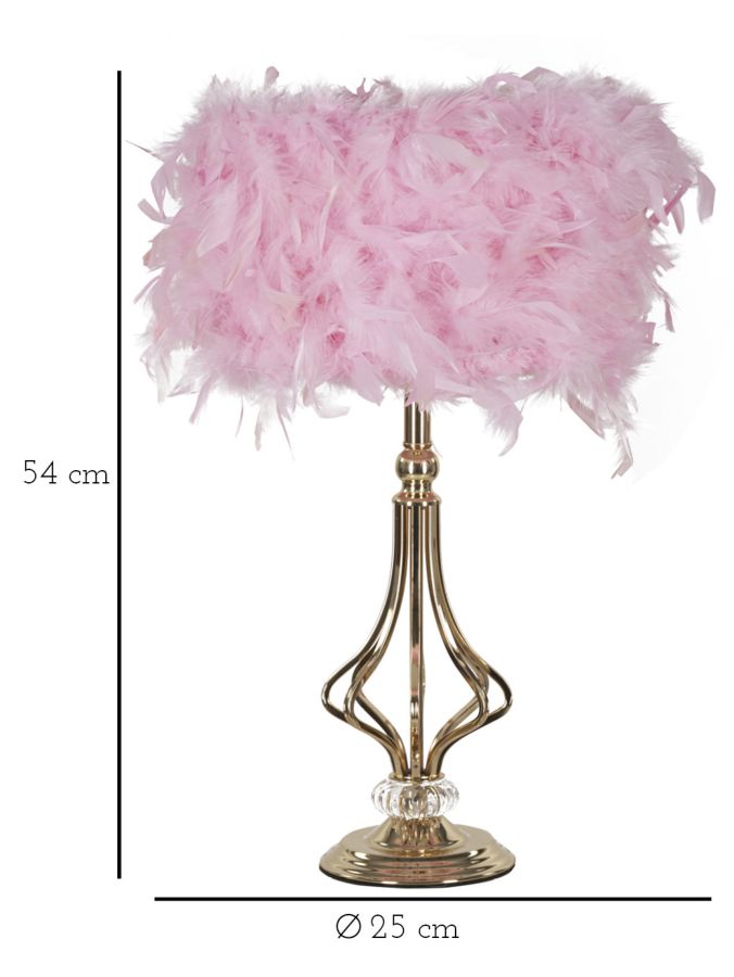 Asztali Lámpa Tarty Pink Ø 25x54 cm Asztali Lámpa Tarty Pink Ø 25x54 cm