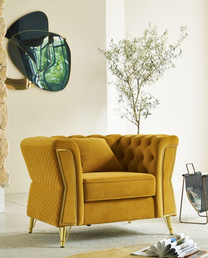 Emy mustárszínű fotel Párnával 104x83x76 cm Emy Mustard Fotel Párnával 104x83x76 cm