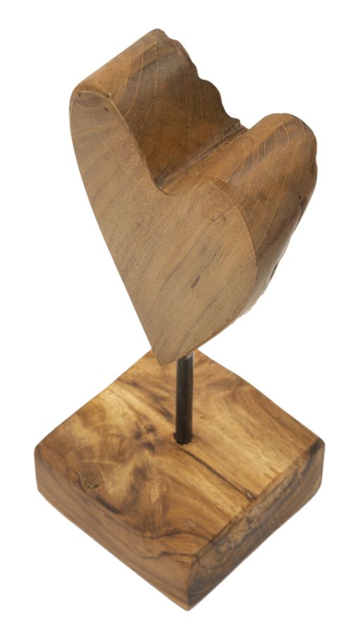 Szív Szobor Teak 10x10x25 cm Szív Szobor Teak 10x10x25 cm