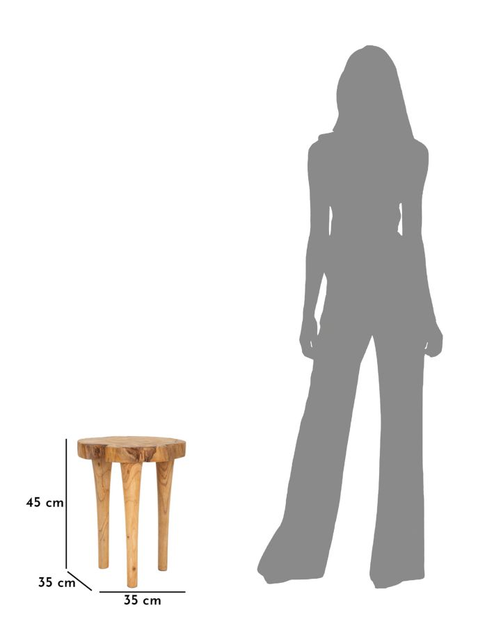 Kursi szék Teak Ø 35x45 cm Kursi szék Teak Ø 35x45 cm