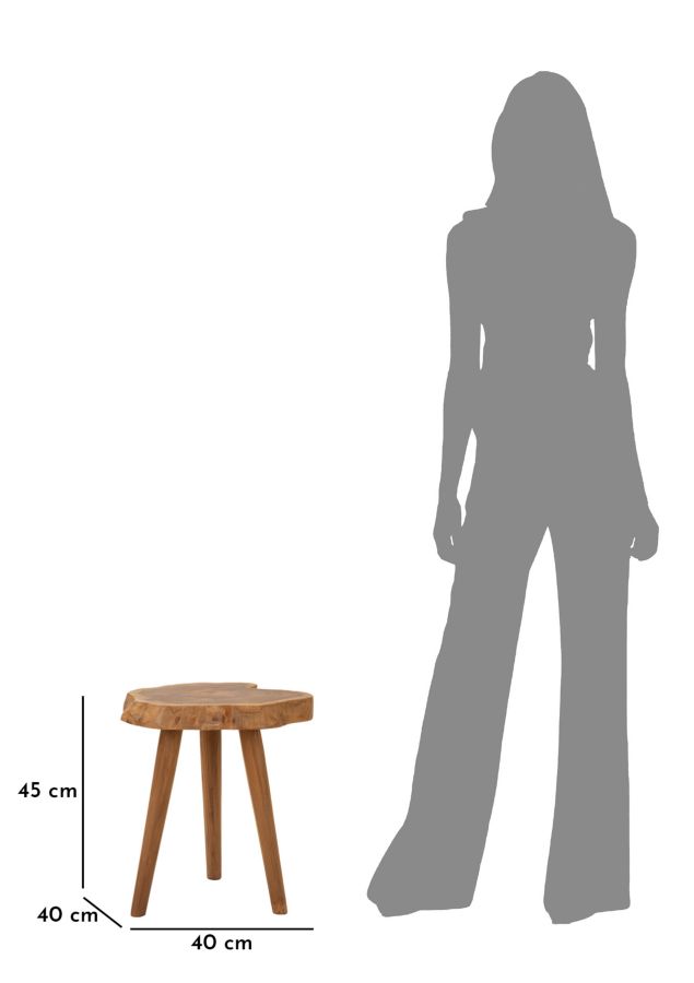 Budut Teak szék Ø 38x45 cm Budut Teak szék Ø 38x45 cm