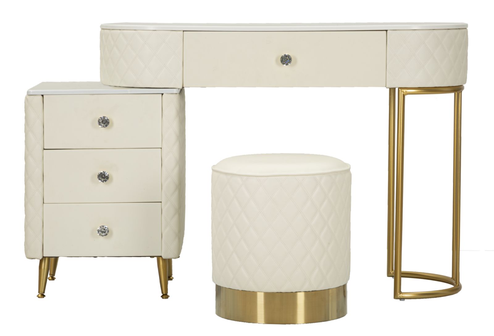 Ágyas Íróasztal Sharon Fehér  Székkel 120x40x75 (Szék Mérete Ø36x39 cm)