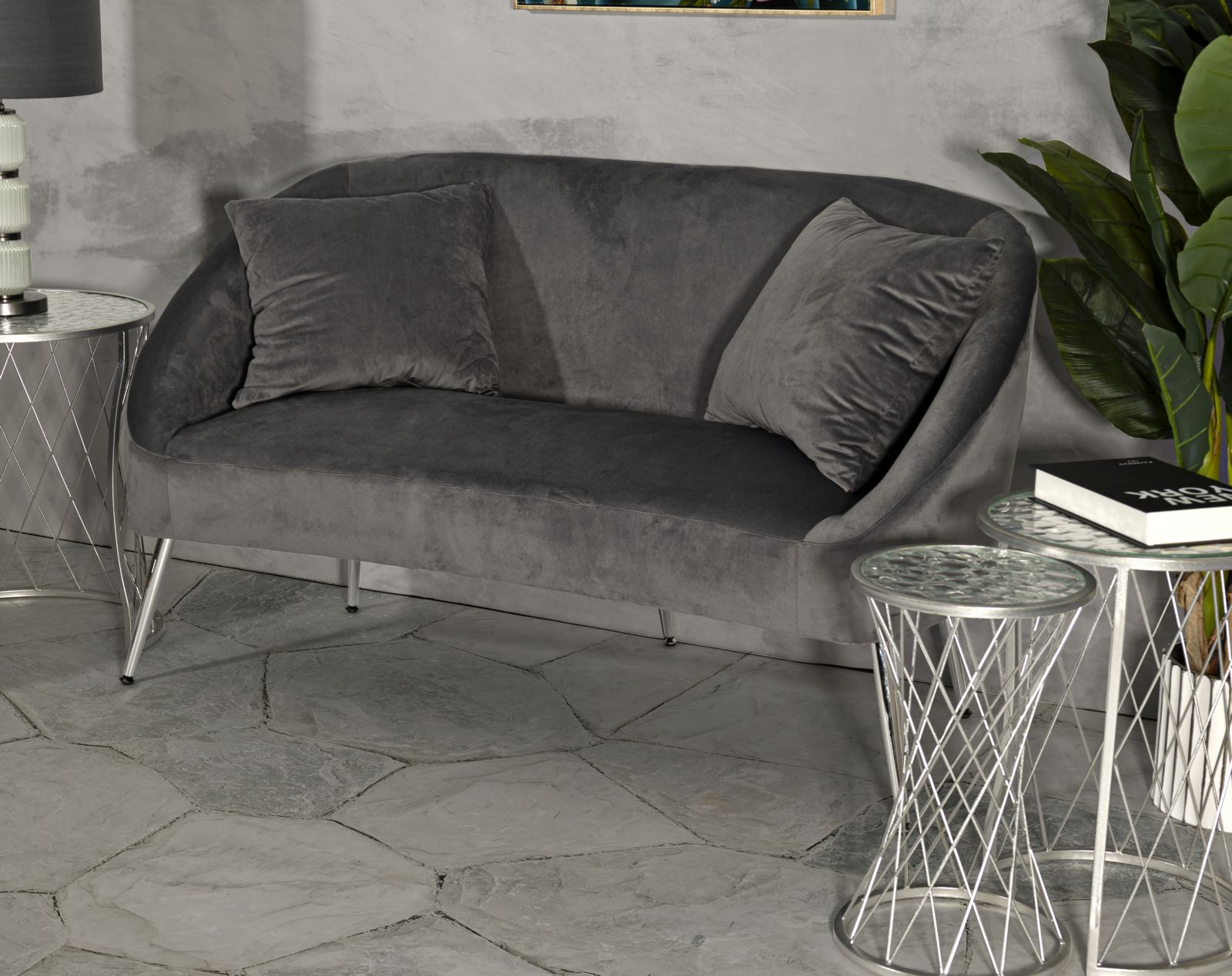 Ezüstös Kanapé Párnával 137x69x79 cm Ezüstös Kanapé Párnával 137x69x79 cm