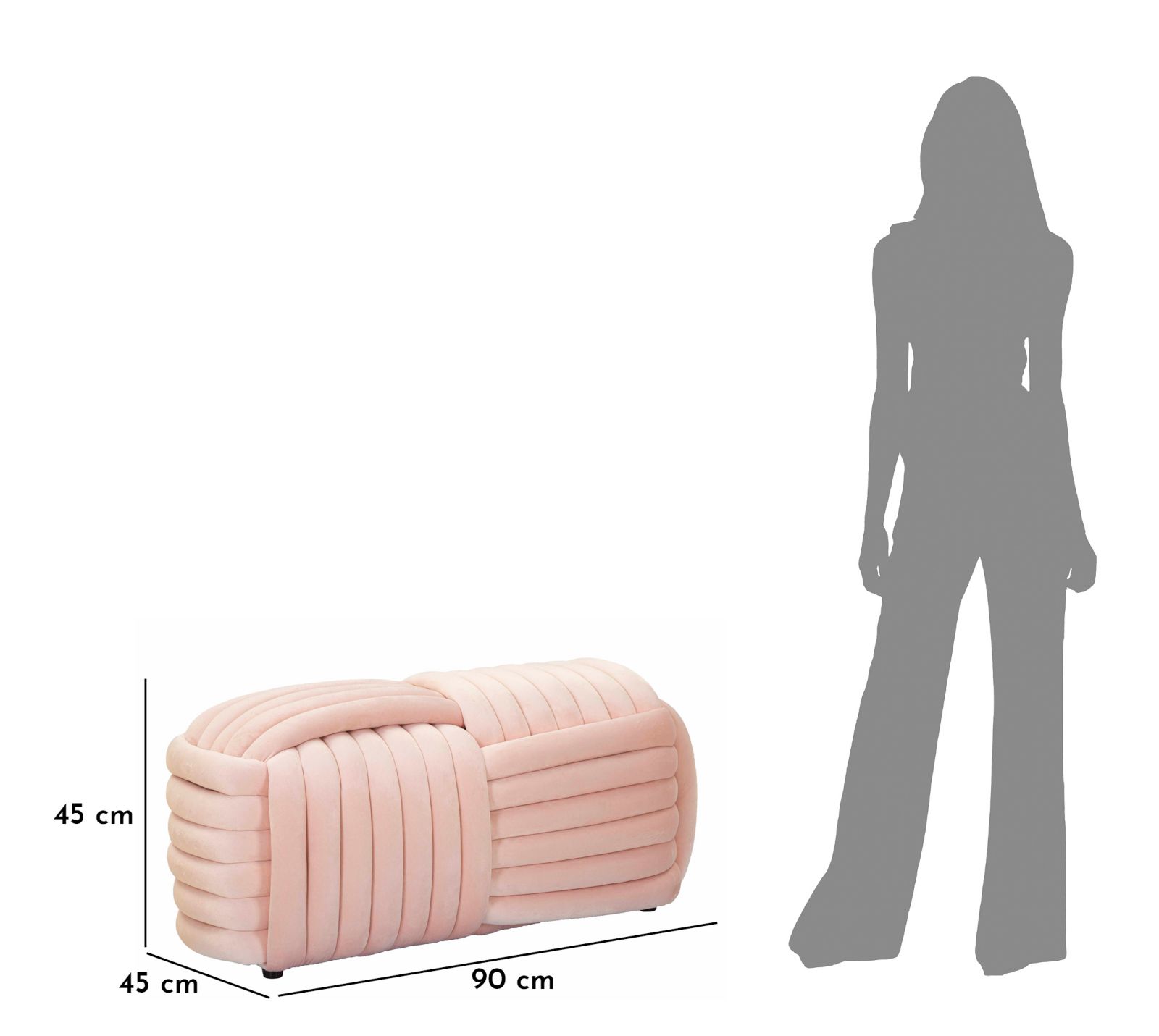 Bench Softy Pink 90x45x45 cm Bench Softy Pink 90x45x45 cm