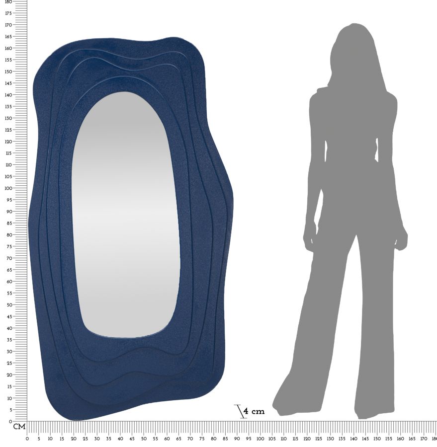 Falitükör Dafne Kék 90x4x165 cm