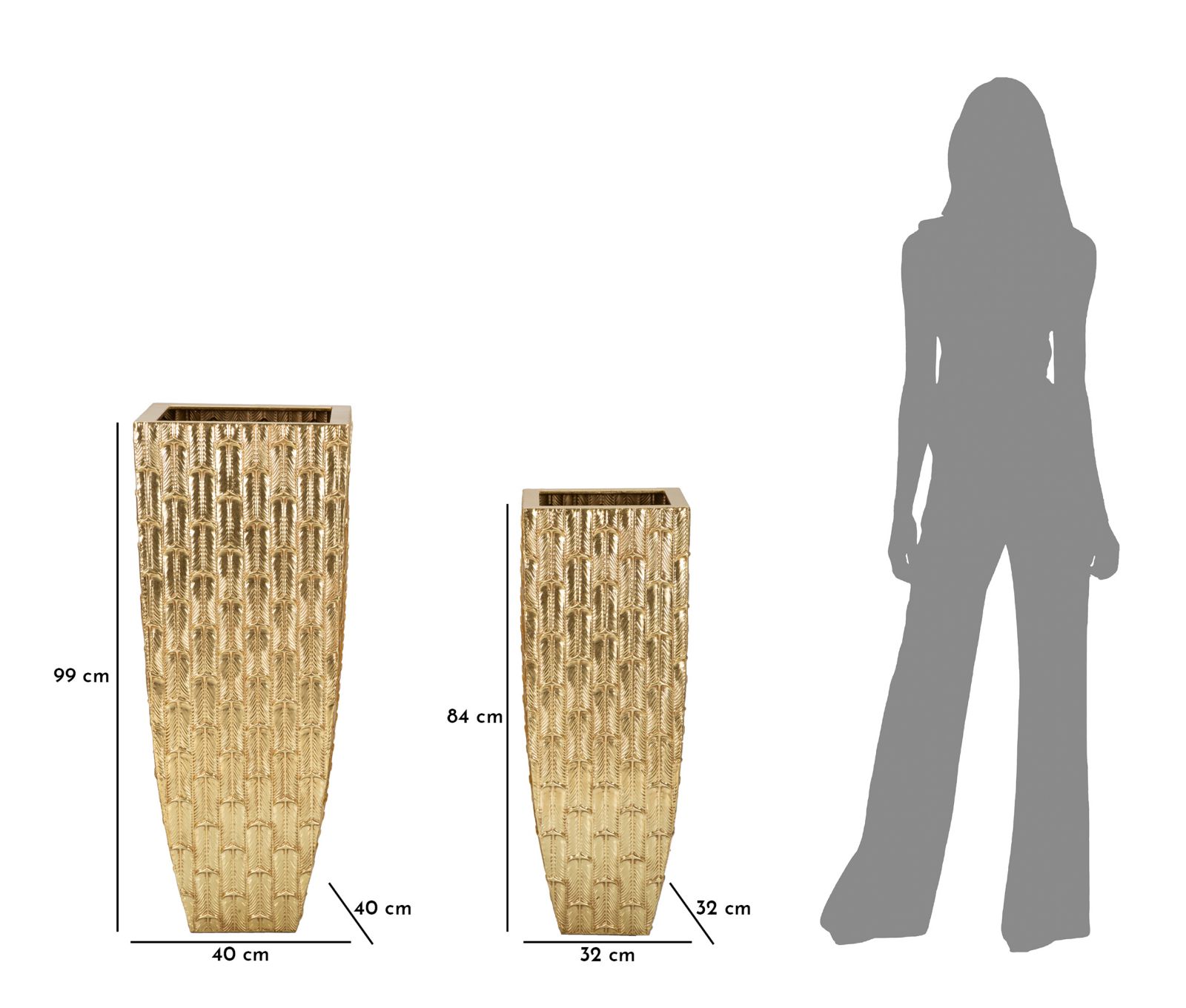 Vázatartó Gliss Szett 2 Db 40x40x99-32x32x84 cm