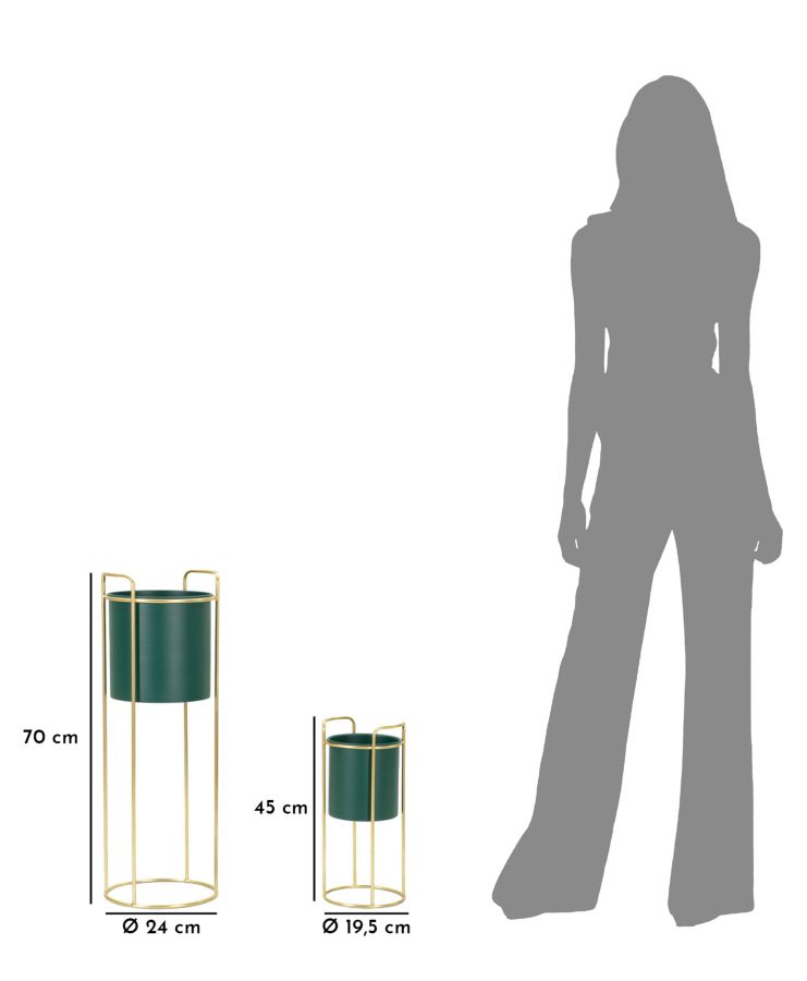 Vázatartó Grent Slim Szett 2 db Ø 24x70-19,5x45 cm Vázatartó Grent Slim Szett 2 Db Ø 24x70-19,5x45 cm