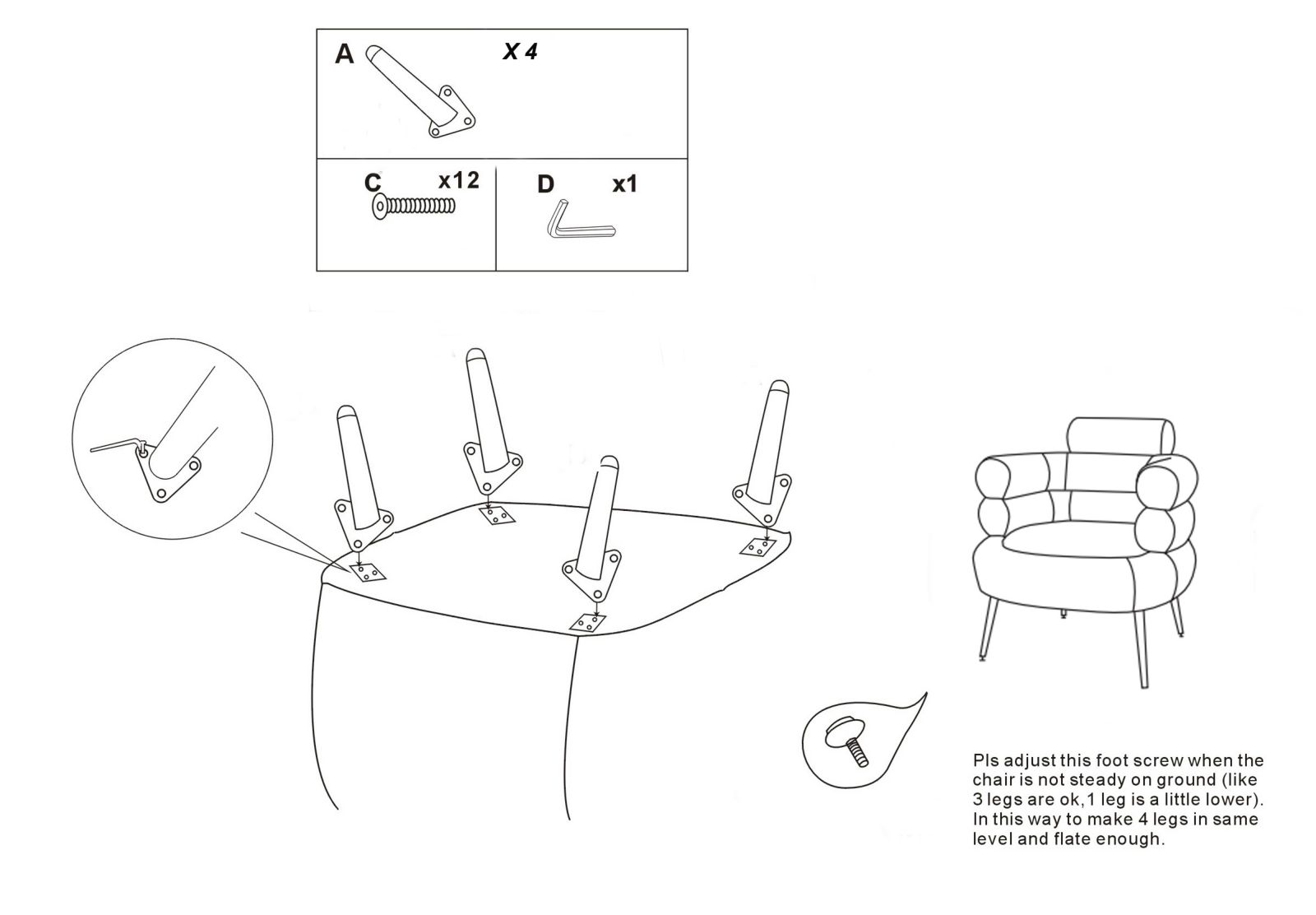Silvery Plus Fotel Párnával 78x68x85 cm