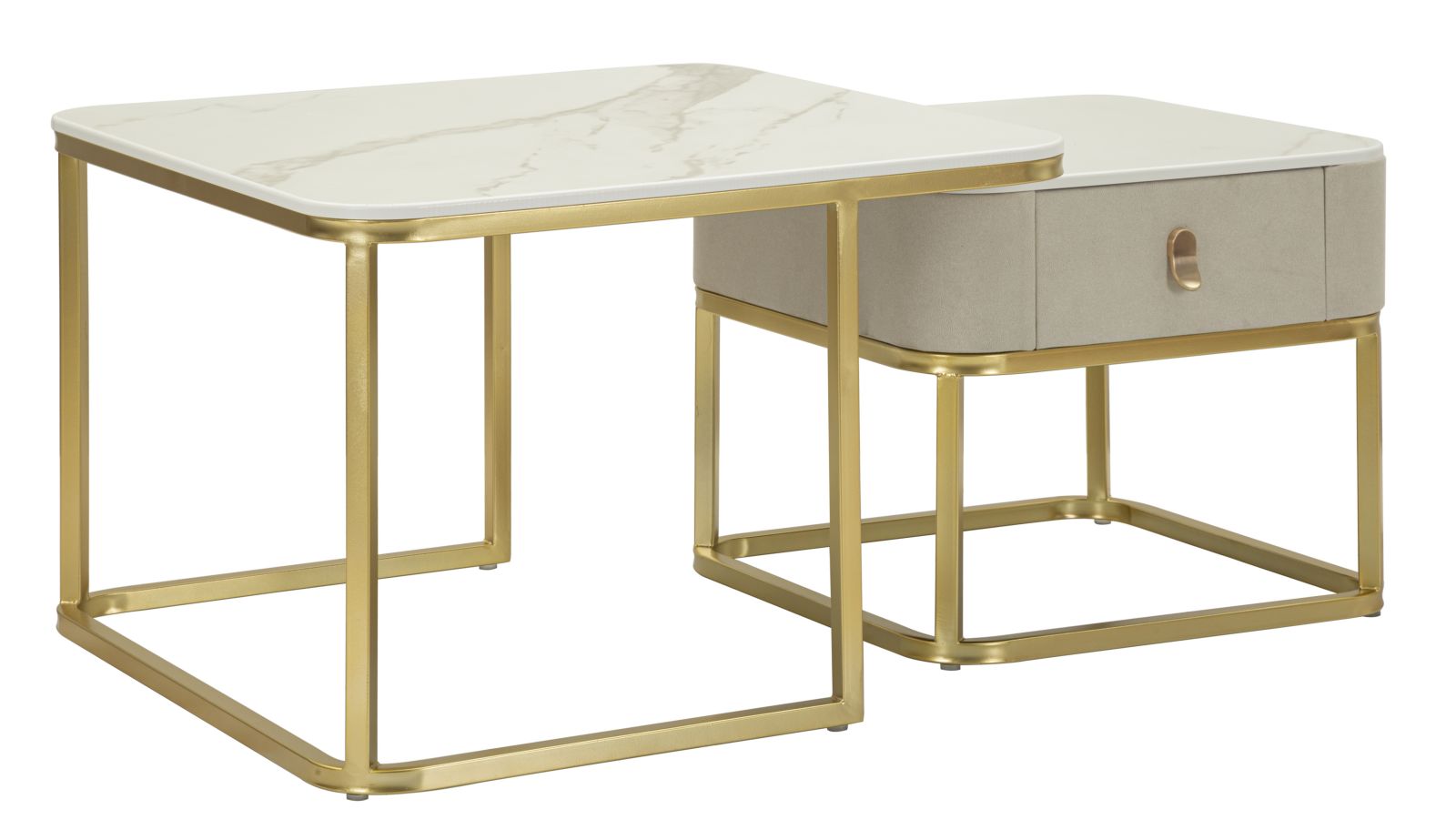 Kávéasztalok Beautry Szett 2 db 70x70x48-50x50x43,5 cm Kávéasztalok Beautry Szett 2 Db 70x70x48-50x50x43,5 cm