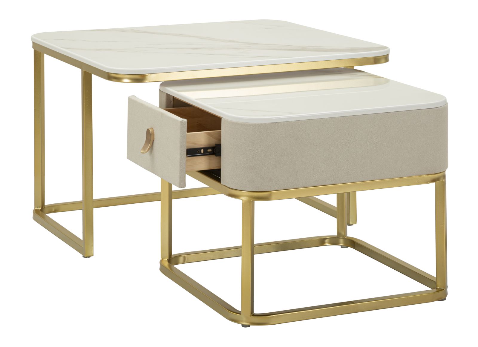 Kávéasztalok Beautry Szett 2 db 70x70x48-50x50x43,5 cm Kávéasztalok Beautry Szett 2 Db 70x70x48-50x50x43,5 cm