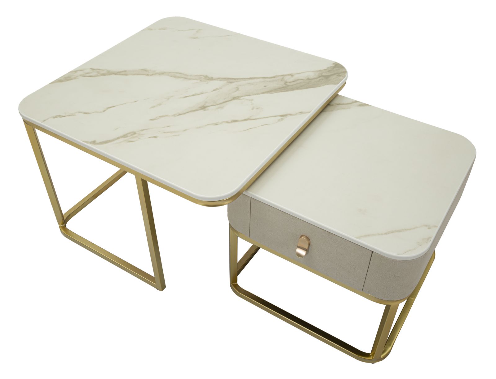Kávéasztalok Beautry Szett 2 db 70x70x48-50x50x43,5 cm Kávéasztalok Beautry Szett 2 Db 70x70x48-50x50x43,5 cm