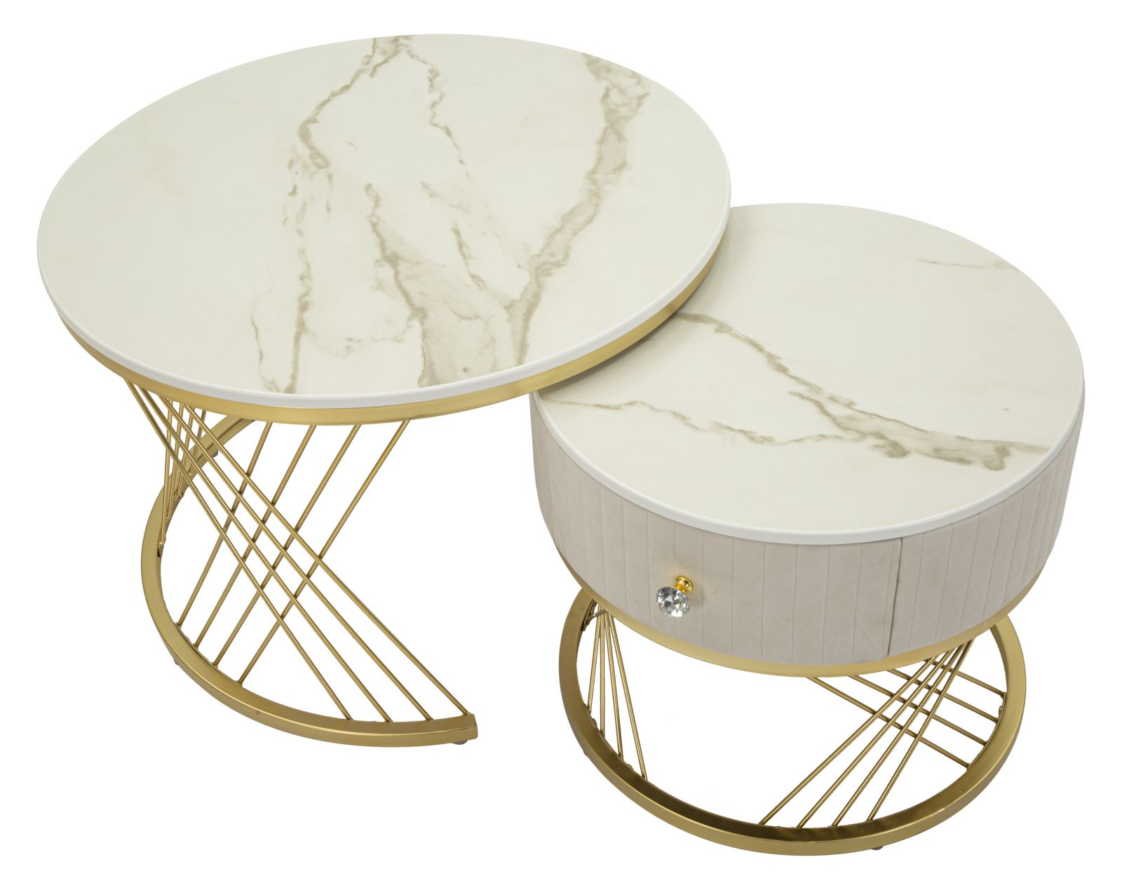 Votix Kávéasztalok 2 db-os szett Ø 70x48-50x43,5 cm Votix Kávéasztalok 2 Db-Os Szett Ø 70x48-50x43,5 cm