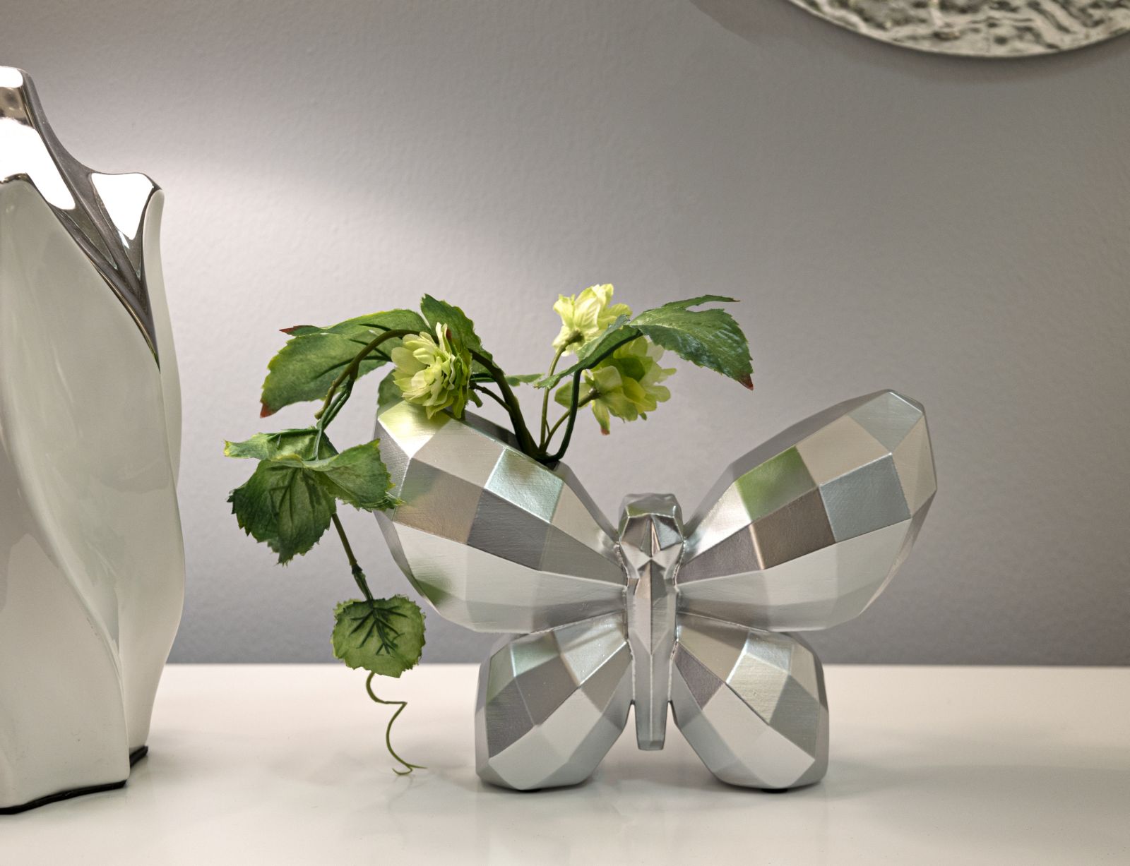 Pillangó Váza Ezüst 22,5x8x15 cm