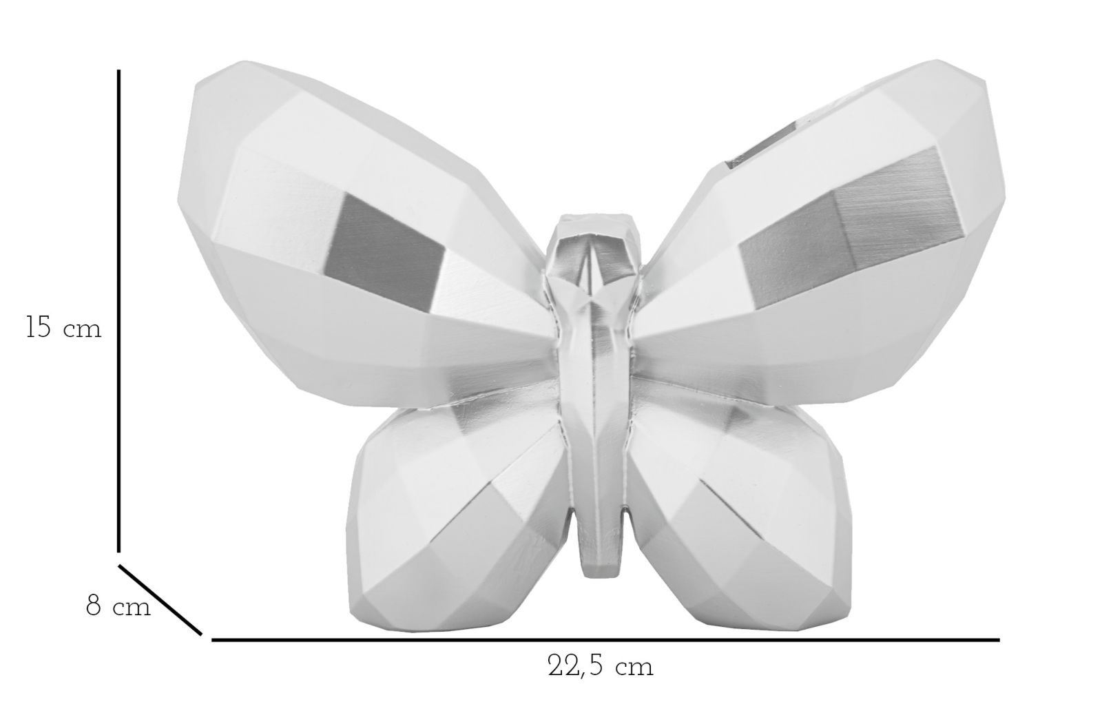 Pillangó Váza Ezüst 22,5x8x15 cm