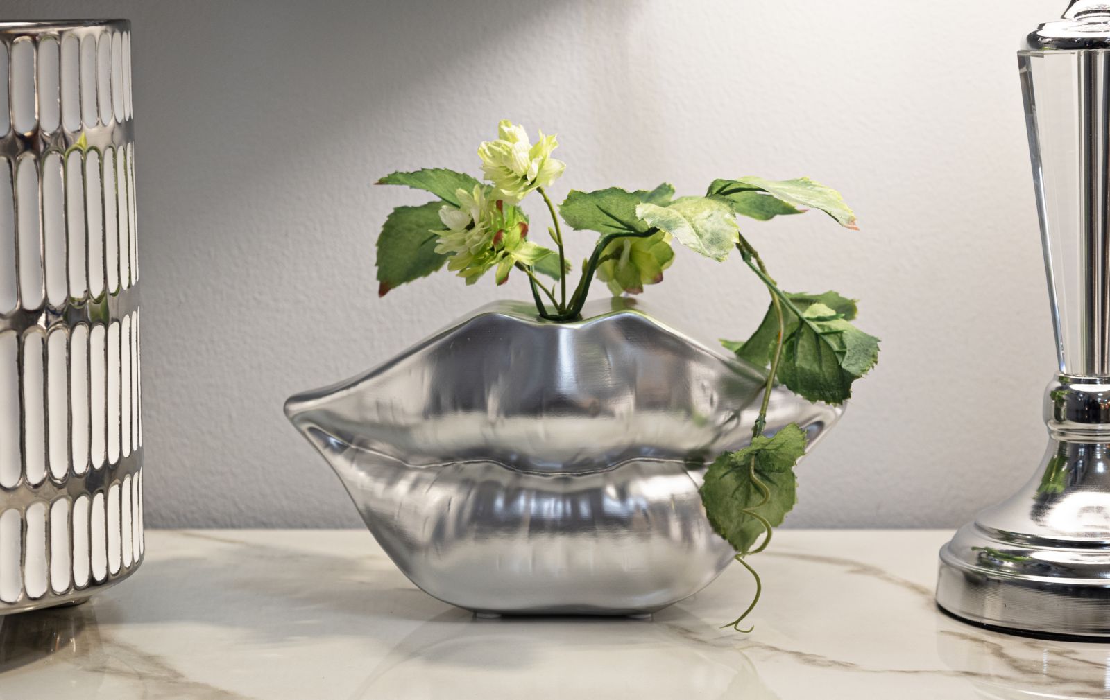 Száj Üveg Csipkeszilver 23x8x12 cm