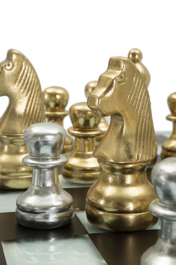 Fekete/Fehér Sakk Szett 50,5x50,5x14 cm