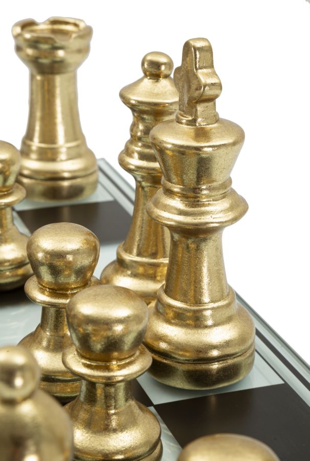 Fekete/Fehér Sakk Szett 50,5x50,5x14 cm