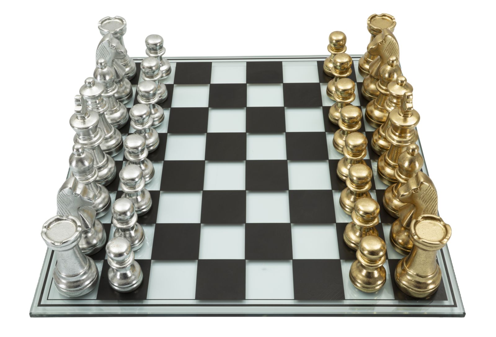 Fekete/Fehér Sakk Szett 50,5x50,5x14 cm