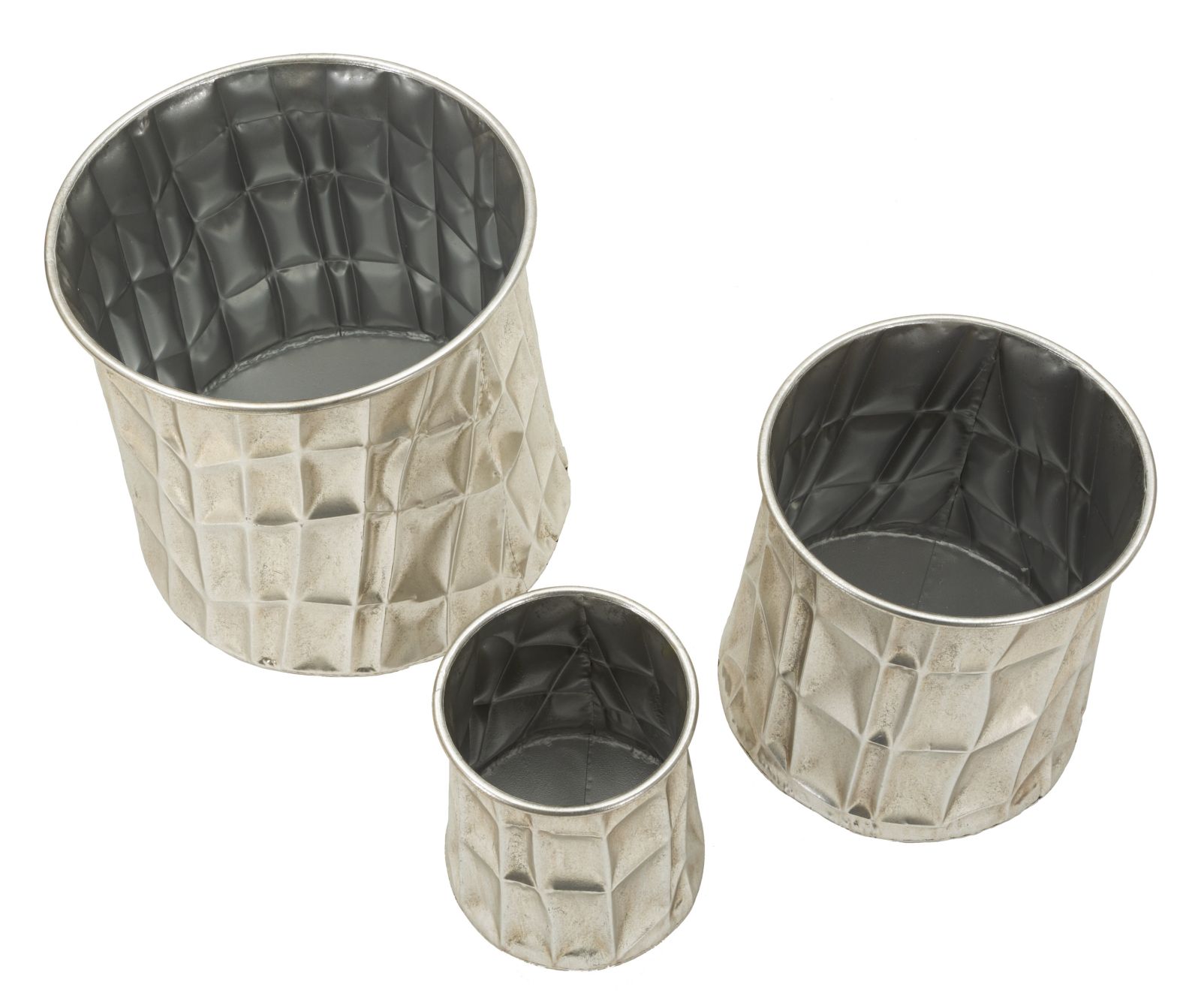 P/Ezüst Vázak 3 Db-Os Szett Ø35x38,5-27,5x33-18,5x26,5 cm