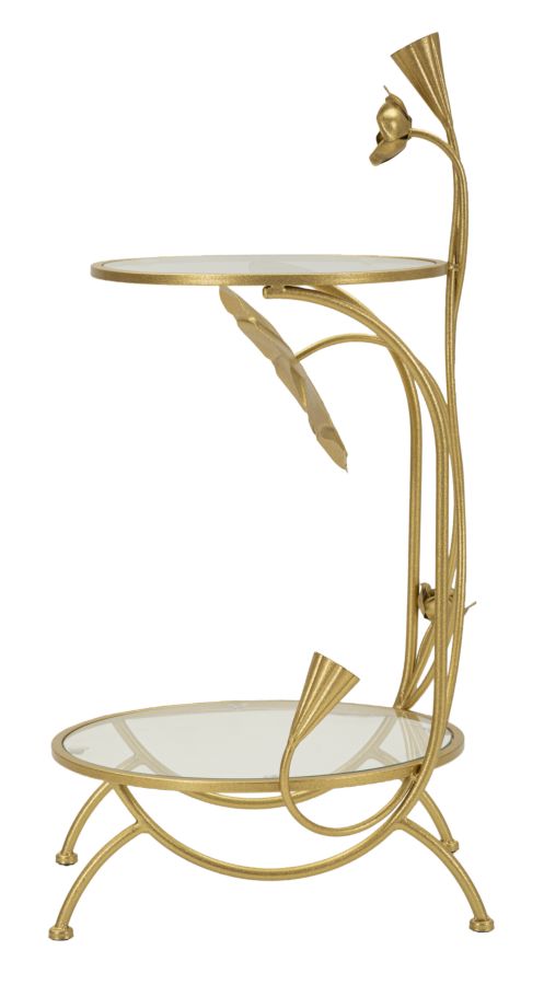 Asztal 2 Polccal Virágok Ø 40x78 cm Asztal 2 Polccal Virágok Ø 40x78 cm