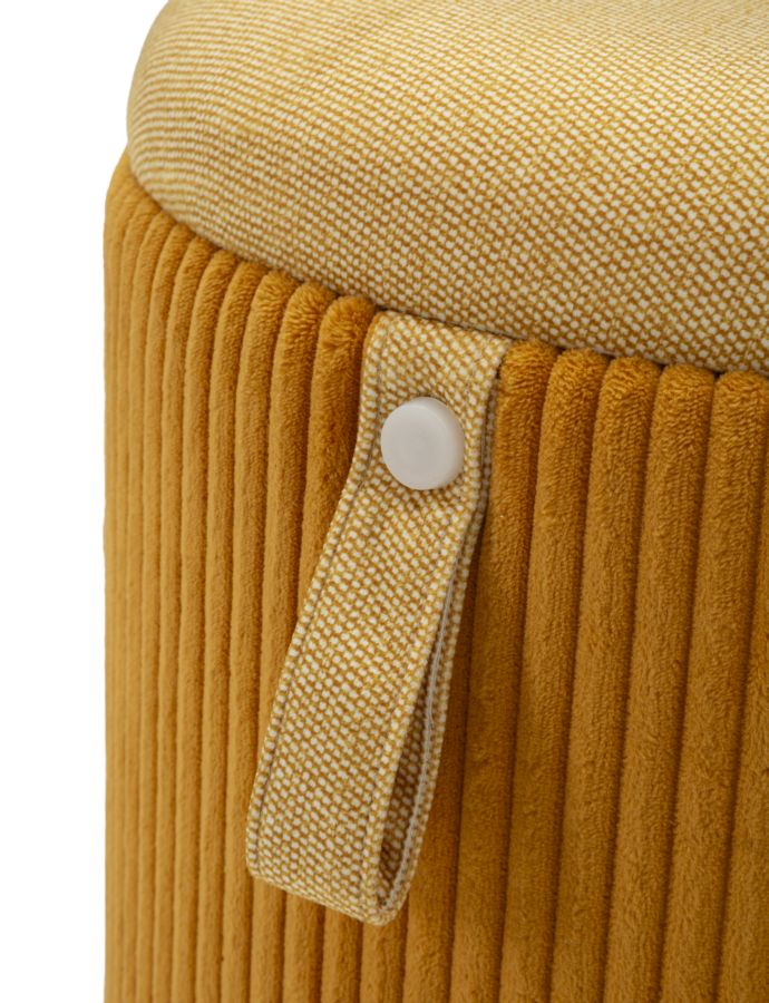 Tároló Puff Bolzano mustárszínű 2 db-os szett Ø 38 x 38-32 x 28 cm Tároló Puff Bolzano mustárszínű 2 db-os szett Ø 38 x 38-32 x 28 cm