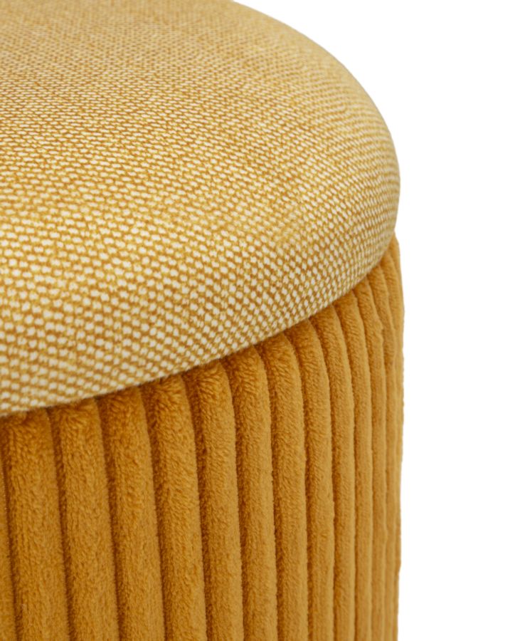 Tároló Puff Bolzano mustárszínű 2 db-os szett Ø 38 x 38-32 x 28 cm Tároló Puff Bolzano mustárszínű 2 db-os szett Ø 38 x 38-32 x 28 cm