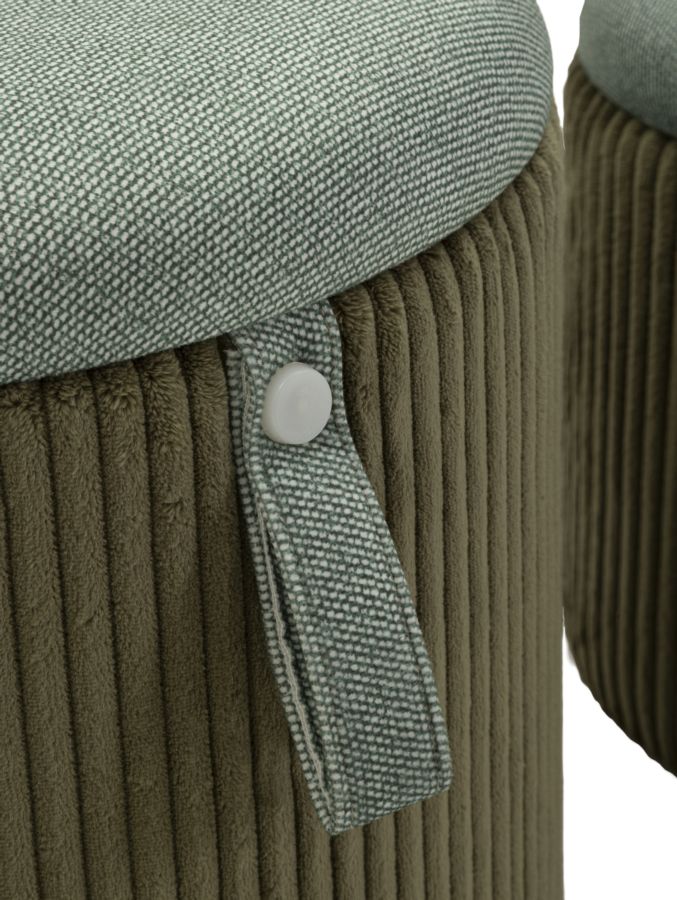 Puff Tárolóval Bolzano Zöld Szett 2 db Ø 38x38-32x28 cm Puff Tárolóval Bolzano Zöld Szett 2 db Ø 38x38-32x28 cm