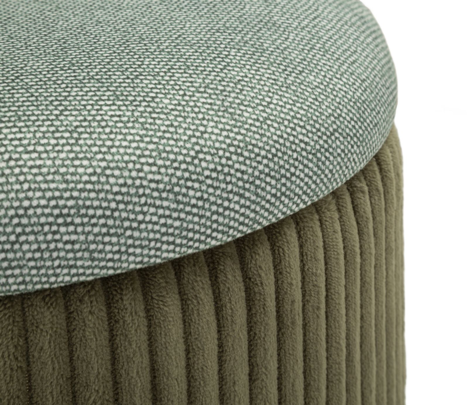 Puff Tárolóval Bolzano Zöld Szett 2 db Ø 38x38-32x28 cm Puff Tárolóval Bolzano Zöld Szett 2 db Ø 38x38-32x28 cm