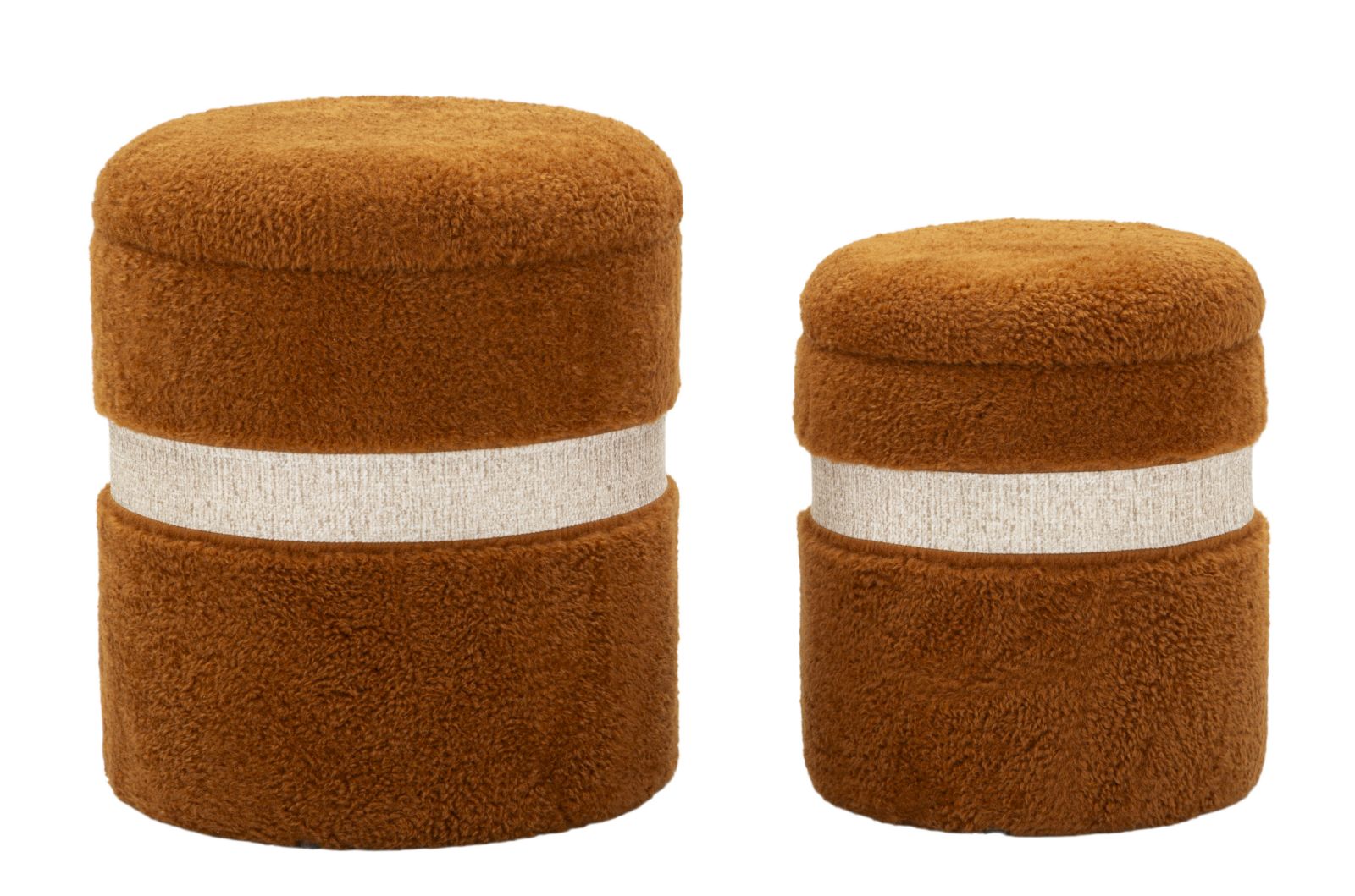 Tárolóval Ellátott Puff Saint-Moritz Barna Szett 2 db Ø 40x47-32x38 cm