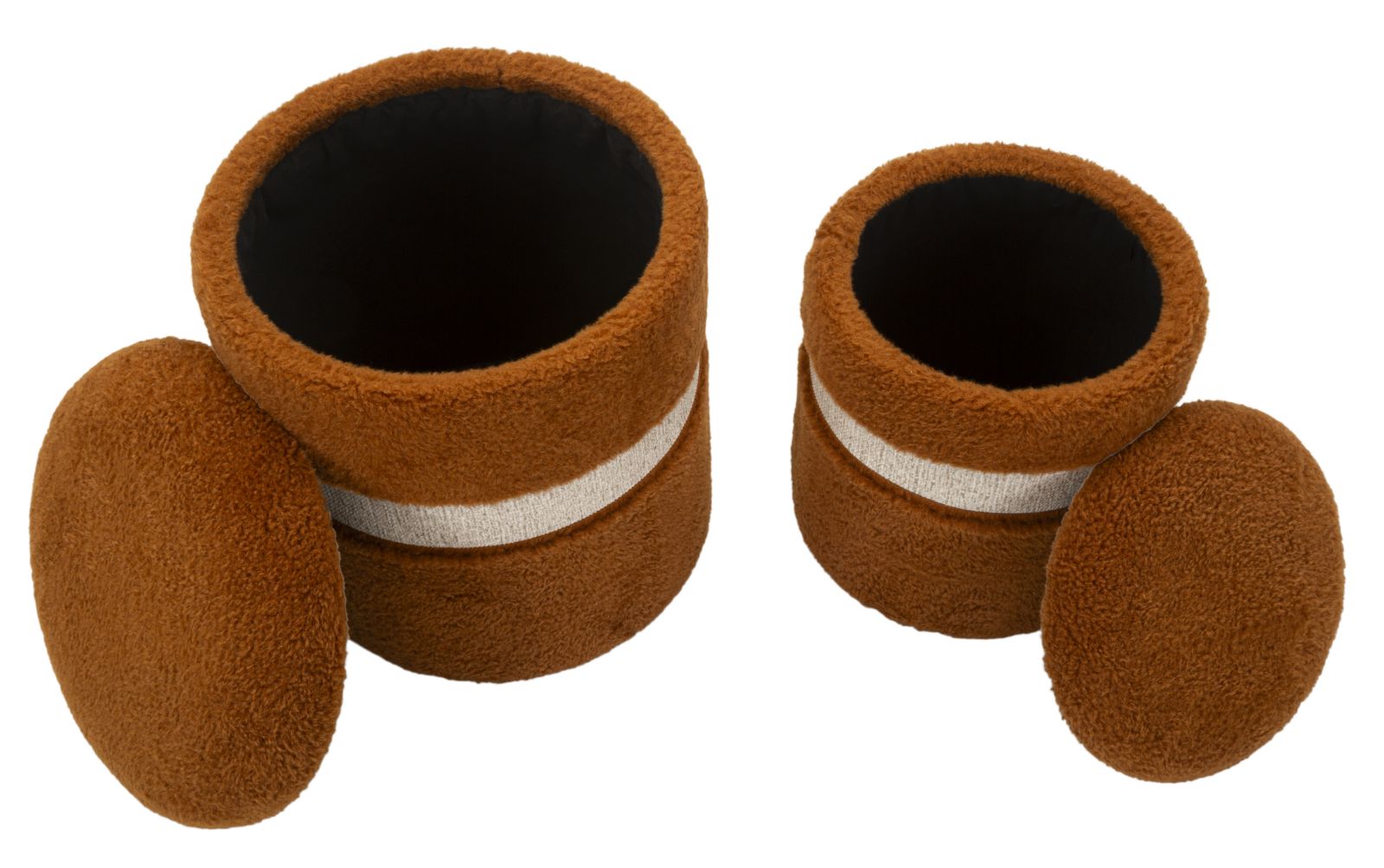 Tárolóval Ellátott Puff Saint-Moritz Barna Szett 2 db Ø 40x47-32x38 cm