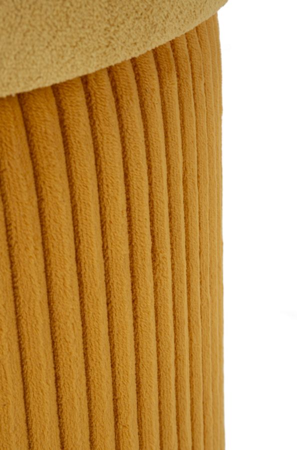 Tárolóval Rendelkező Puff Aspen mustárszínű 2 db Ø 42x44-35x37 cm Tárolóval Rendelkező Puff Aspen mustárszínű 2 db Ø 42x44-35x37 cm