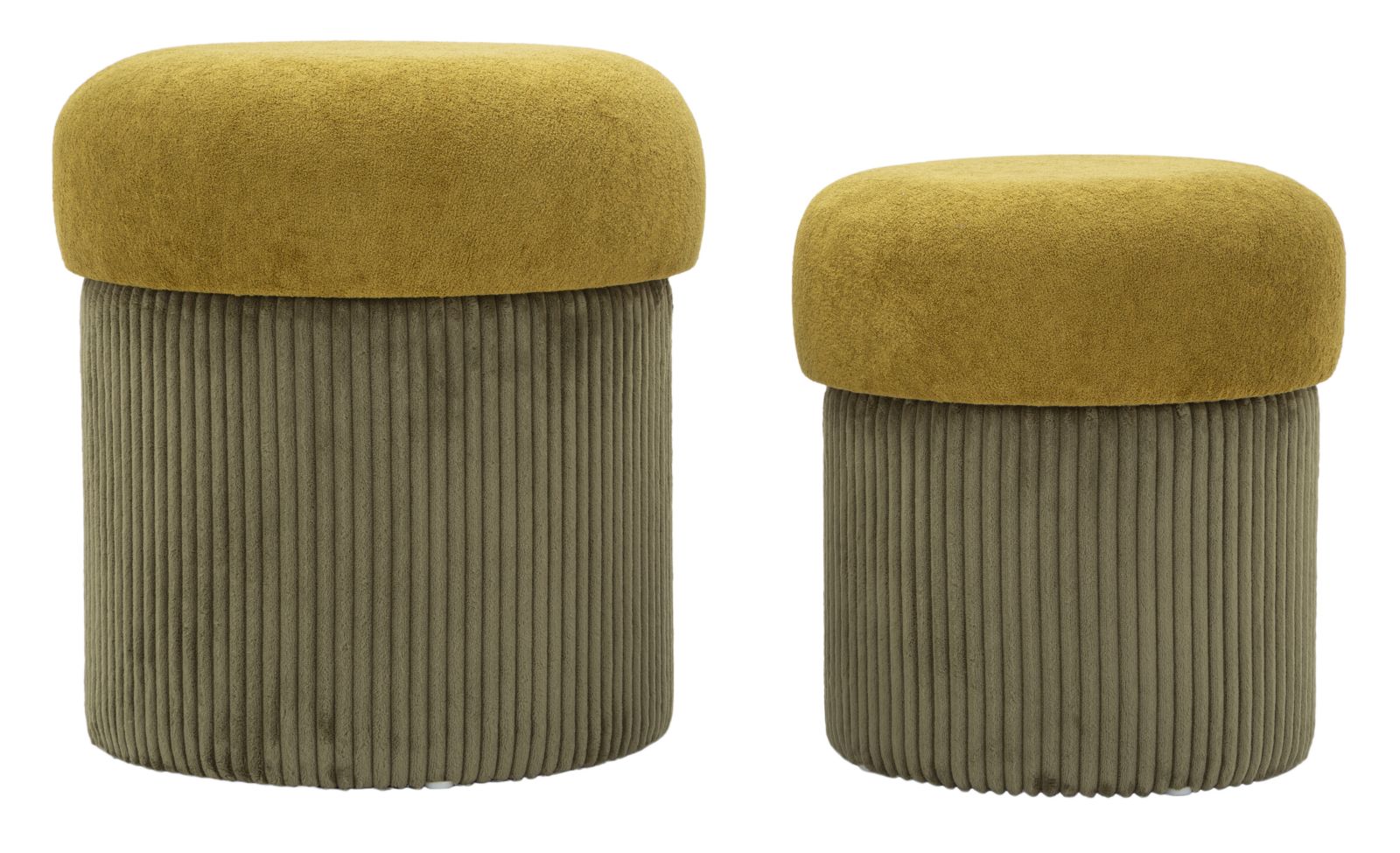 Tárolóval Rendelkező Puff Aspen Zöld 2 db Ø 42x44-35x37 cm Tárolóval Rendelkező Puff Aspen Zöld 2 db Ø 42x44-35x37 cm