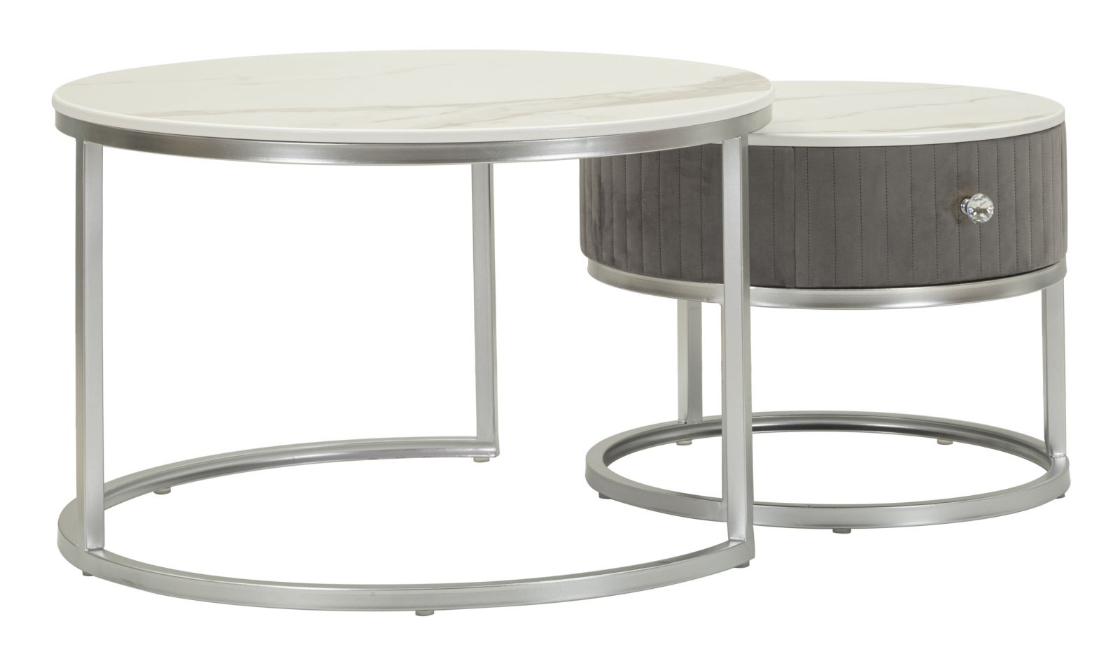 Kávéasztalok Greys 2 db-os szett Ø 70x45-50x40 cm Kávéasztalok Greys 2 Db-Os Szett Ø 70x45-50x40 cm