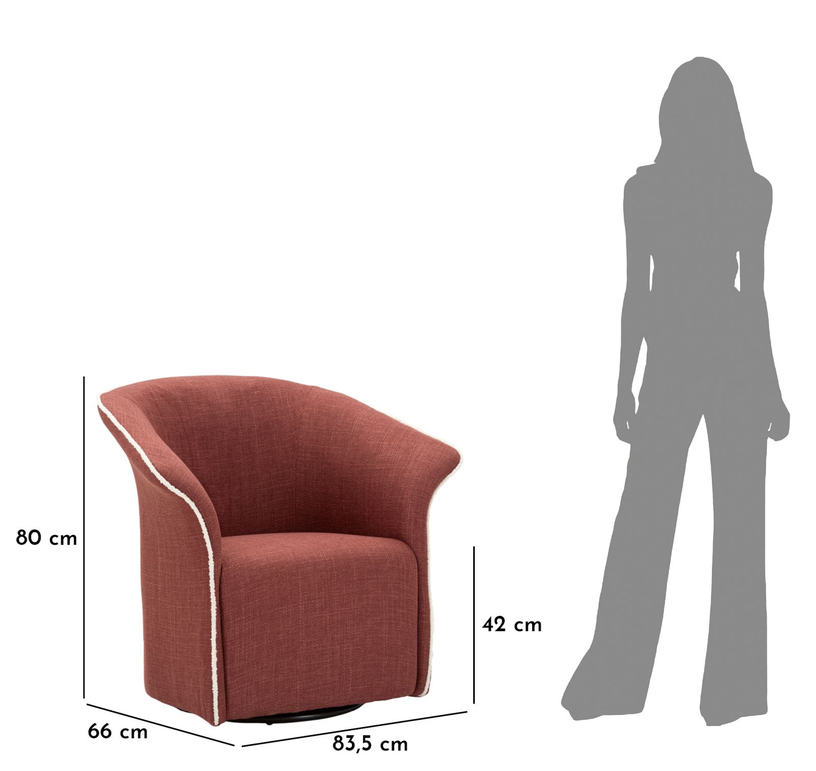 Siena Forgófászék Bordeaux 83,5x66x80 (Ülésmagasság 42 cm)