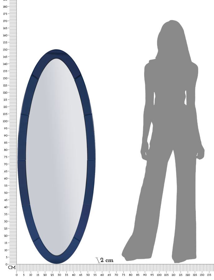Oslo Kék Fali Tükrök 55x2x150 (Belső Tükrök Mérete 42,5x137,5 cm) Oslo Kék Fali Tükrök 55x2x150 (Belső Tükrök Mérete 42,5x137,5 cm)