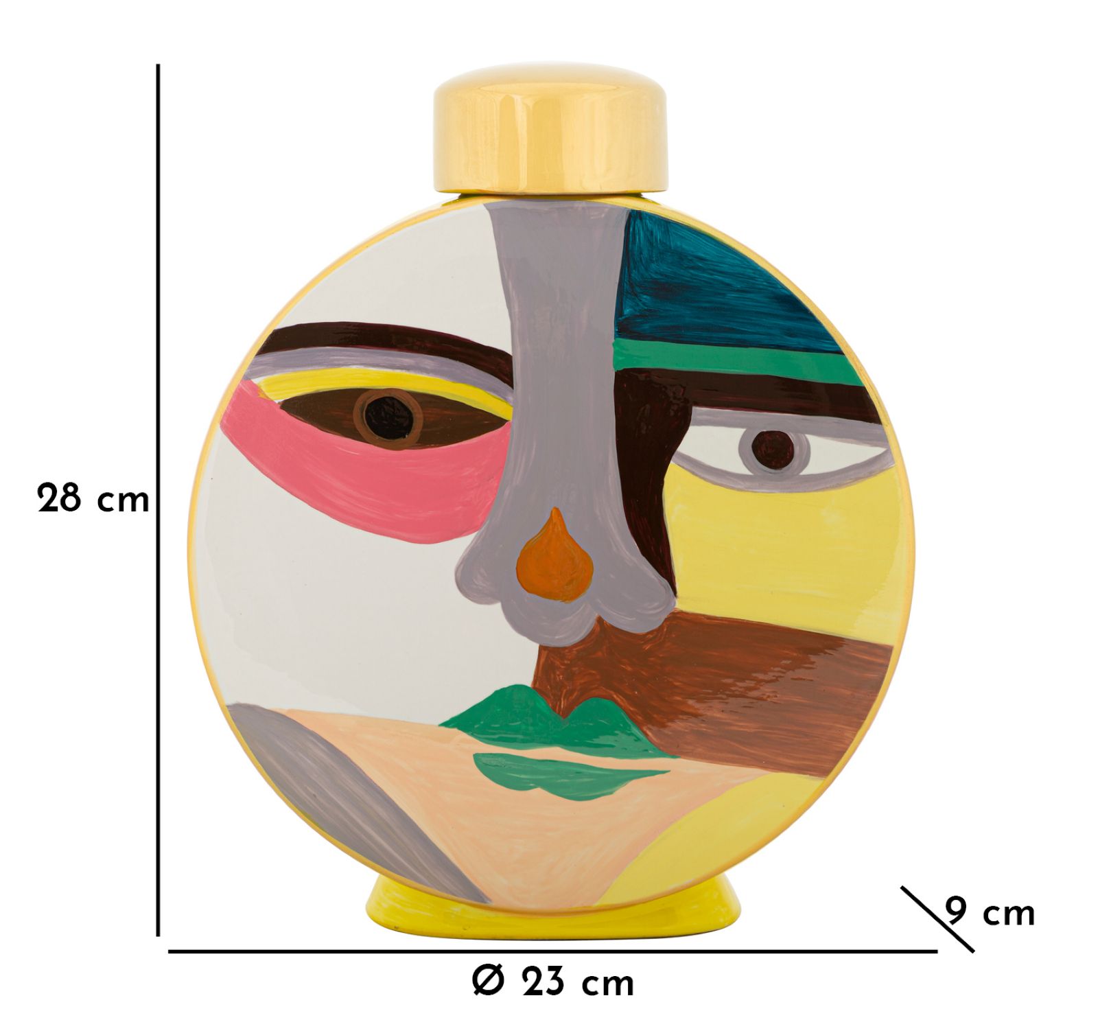 Piccassy Váza Színes Kör 23x9x28 cm