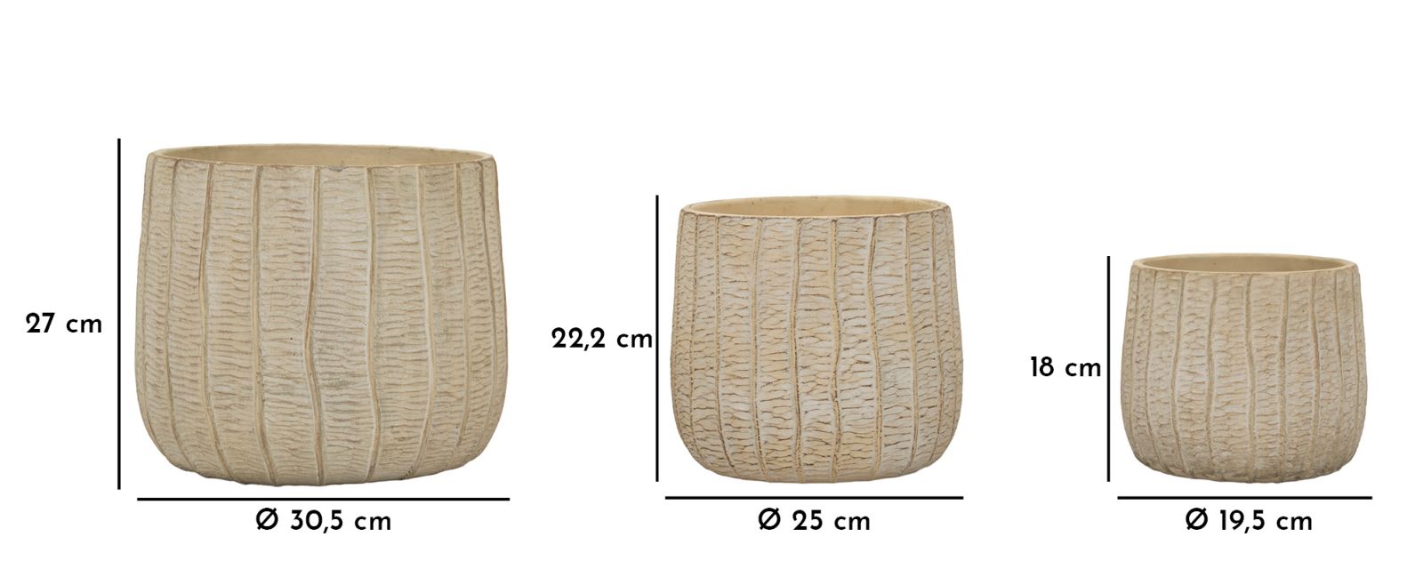 Cachepot Flake Szett 3 db 30,5x27-25x22,2-19,5x18 cm Cachepot Flake Szett 3 Db 30,5x27-25x22,2-19,5x18 cm