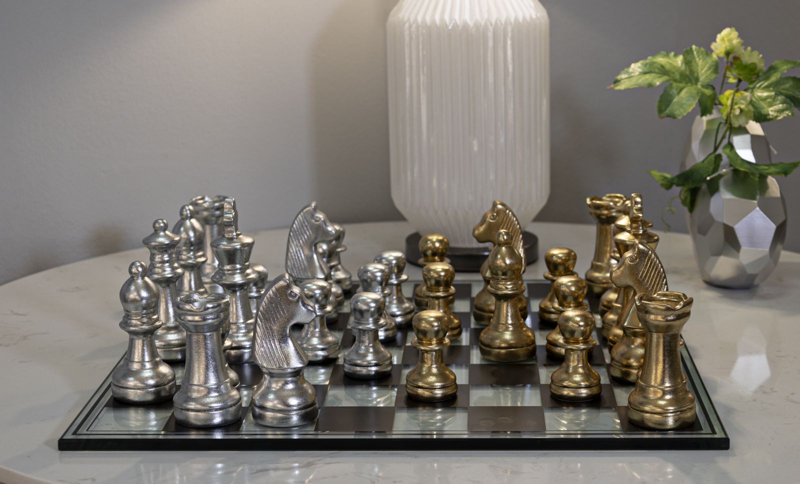 Fekete/Fehér Sakk Szett 50,5x50,5x14 cm