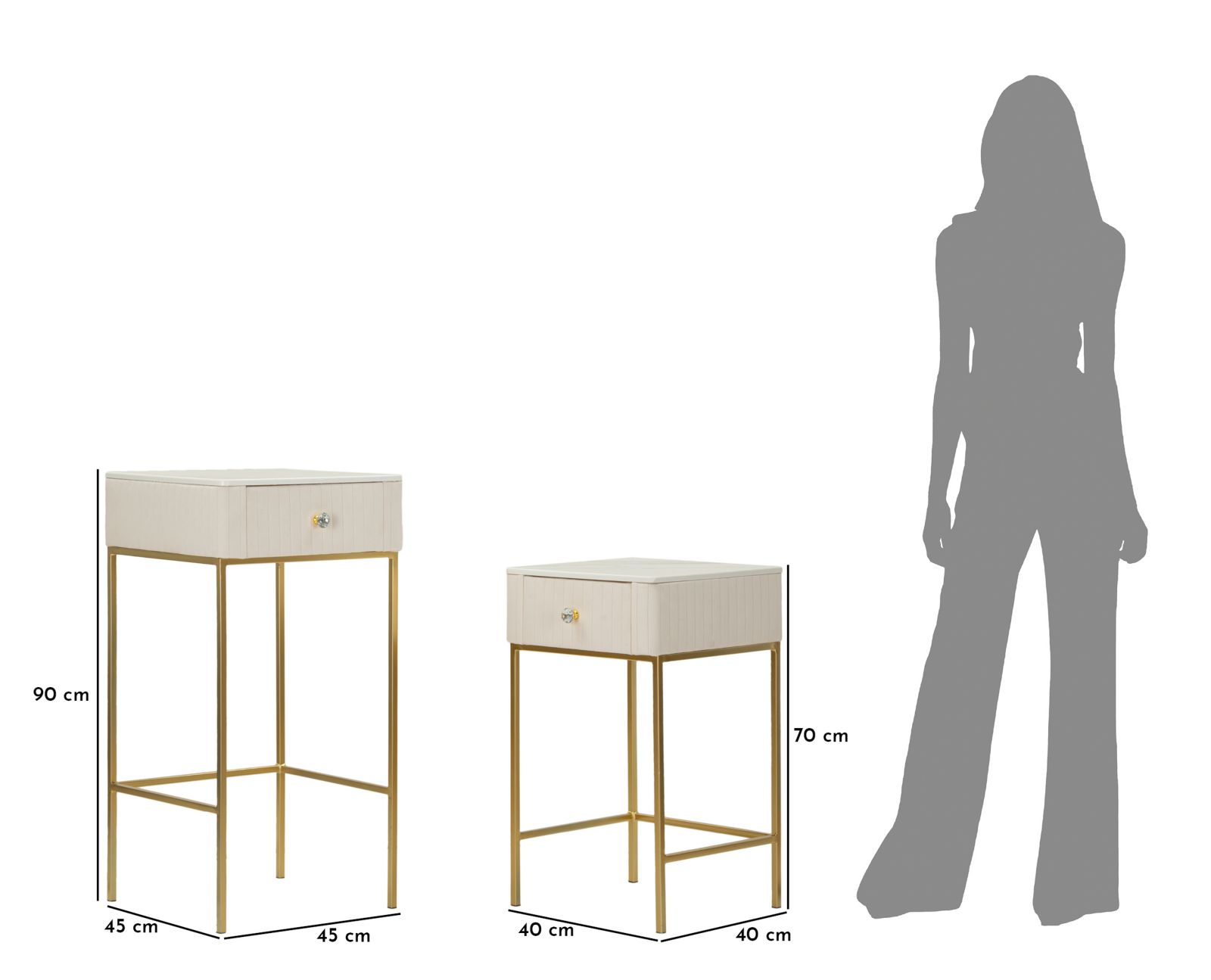 Magas Asztalok Esküvői Négyzetes Szett 2 db Ø45x90-40x70 cm Magas Asztalok Esküvői Négyzetes Szett 2 db Ø45x90-40x70 cm