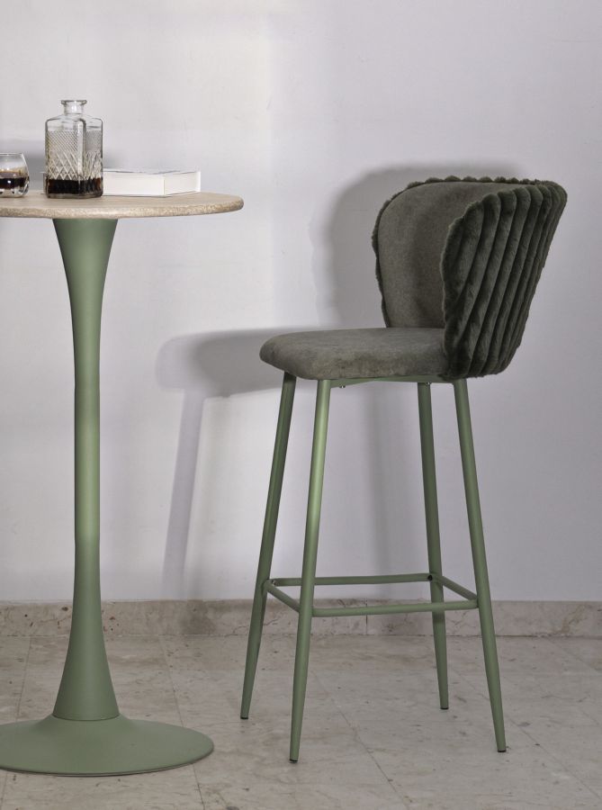 Alaska -B- bárszék zöld 2 db-os szett cm 55x58x106 (ülésmagasság cm 77)