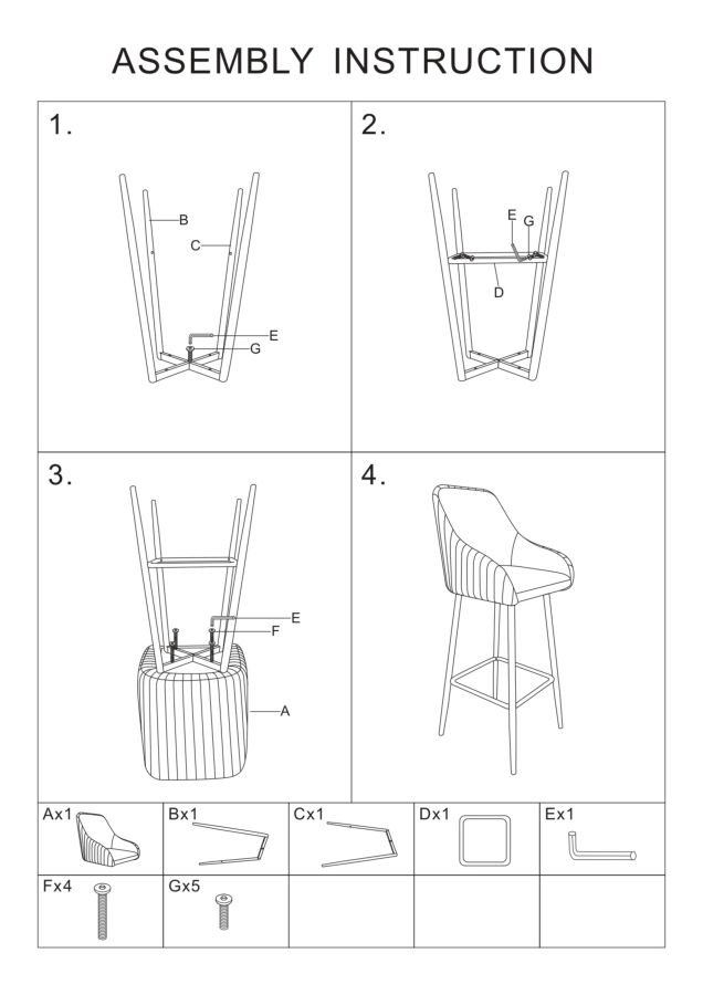 Alaska -B- bárszék zöld 2 db-os szett cm 55x58x106 (ülésmagasság cm 77)