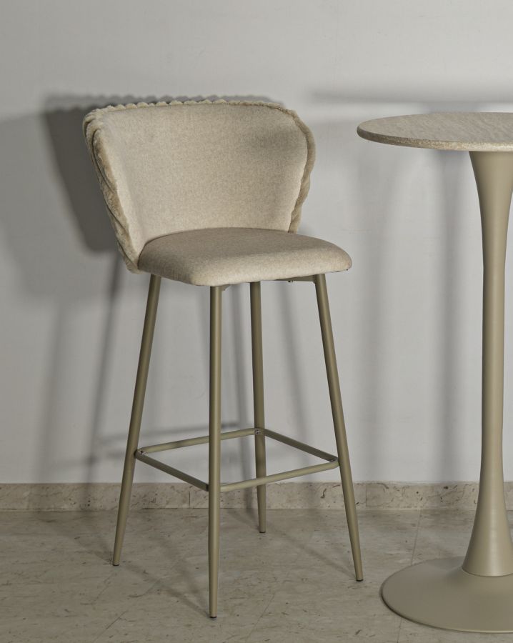 Alaska -B- bárszék krémszínű 2 db-os szett cm 55x58x106 (ülésmagasság cm 77)