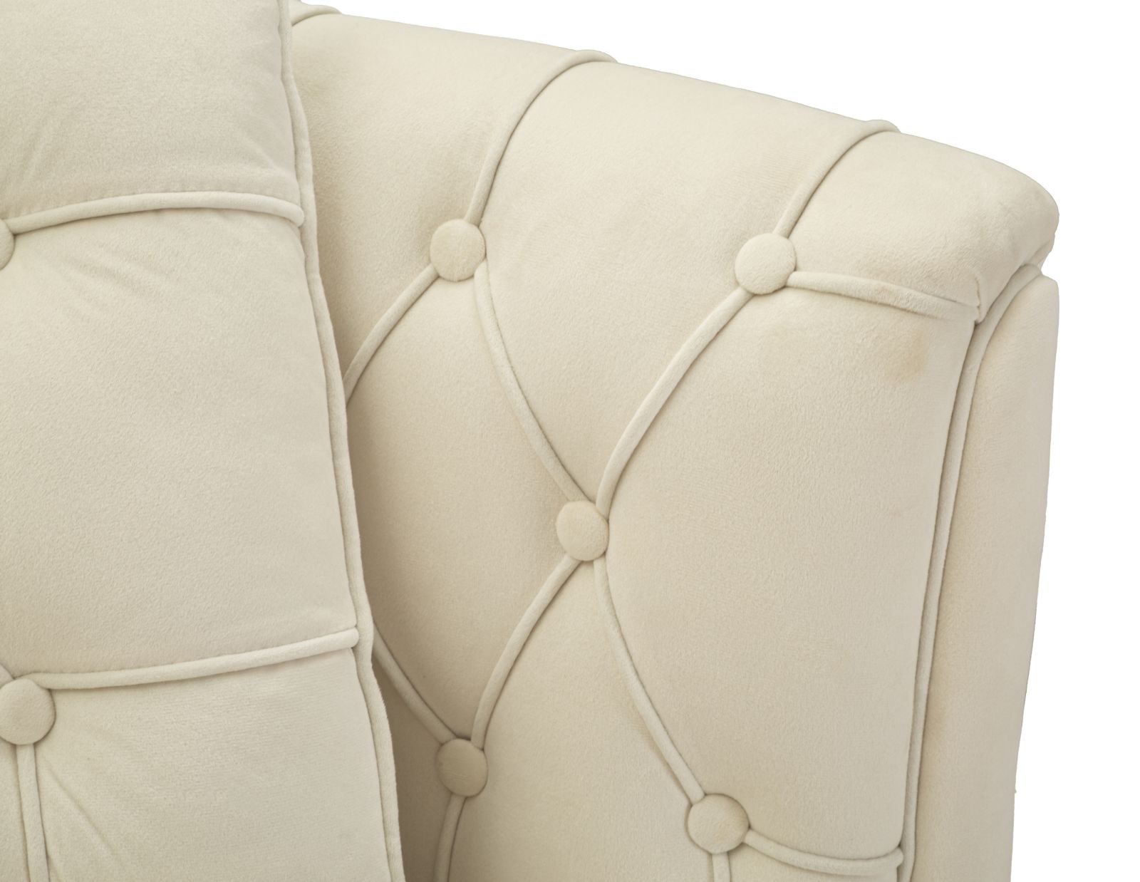 Budapest 2 személyes kanapé krémszínű párnákkal cm 130x83x91