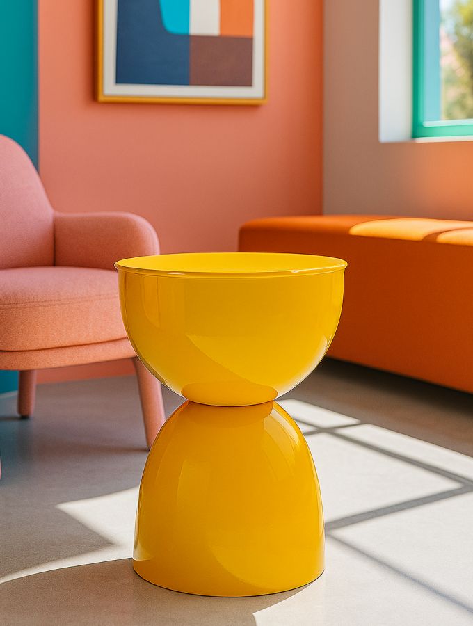 Yao lerakóasztal mustársárga cm Ø 31x46