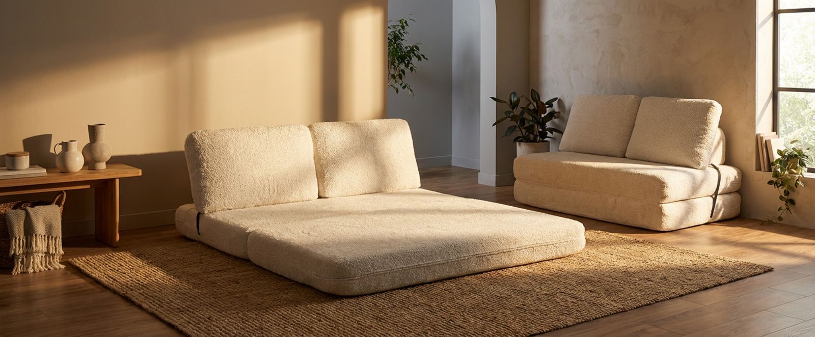 Faster kanapé/ágy fehér cm 150x100x80 (vákuumcsomagolt - ágy mérete cm 213x150x18)