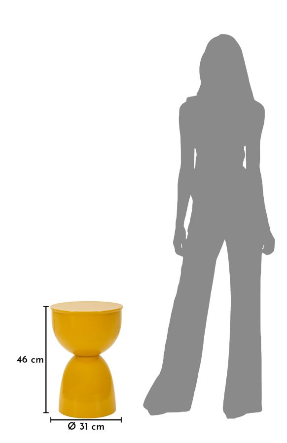 Yao lerakóasztal mustársárga cm Ø 31x46