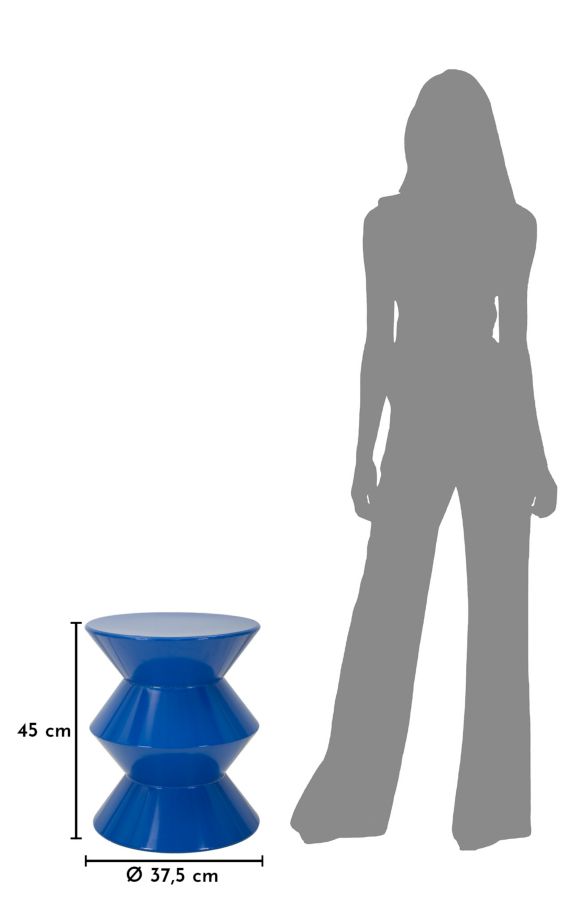 Zag lerakóasztal kék cm Ø 37,5x45