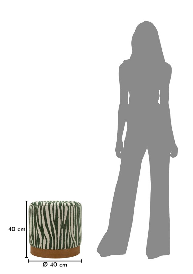 Savana puff zöld cm Ø 40x40